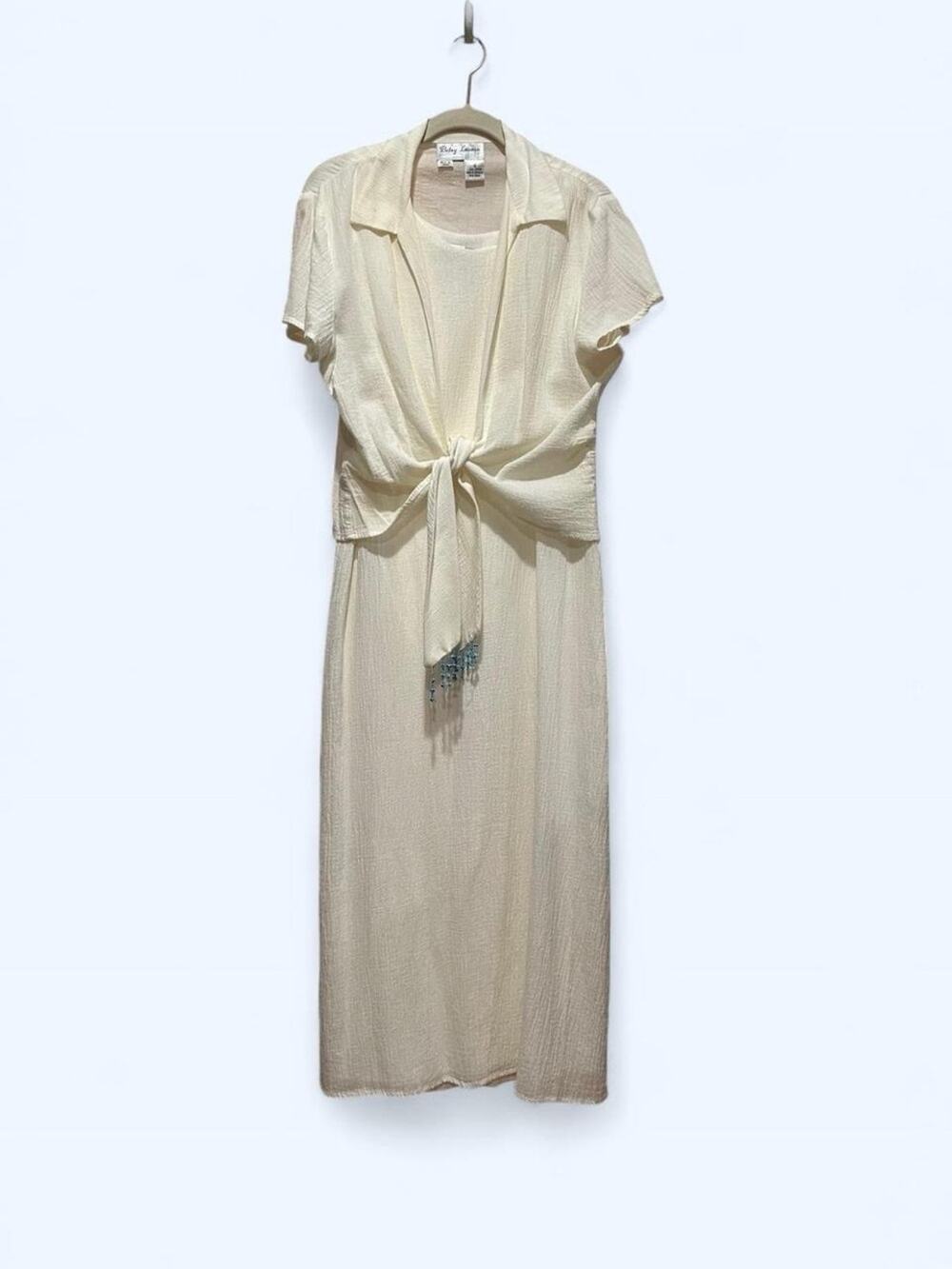 Vintage Betsy Lauren Cream White Two-Piece Dress Set M